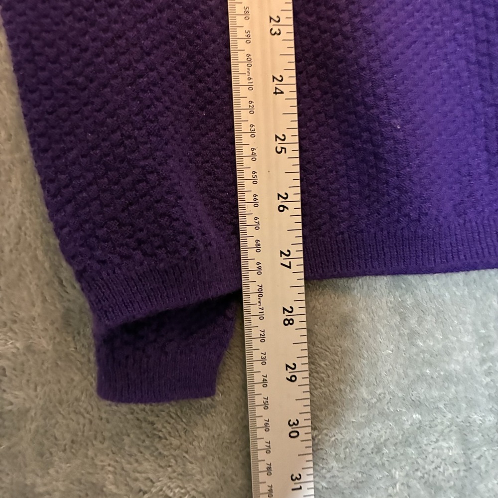 Patagonia Women Honeycomb Knit Shirt L Crewneck Raglan Waffle Base Layer Purple - Picture 8 of 9